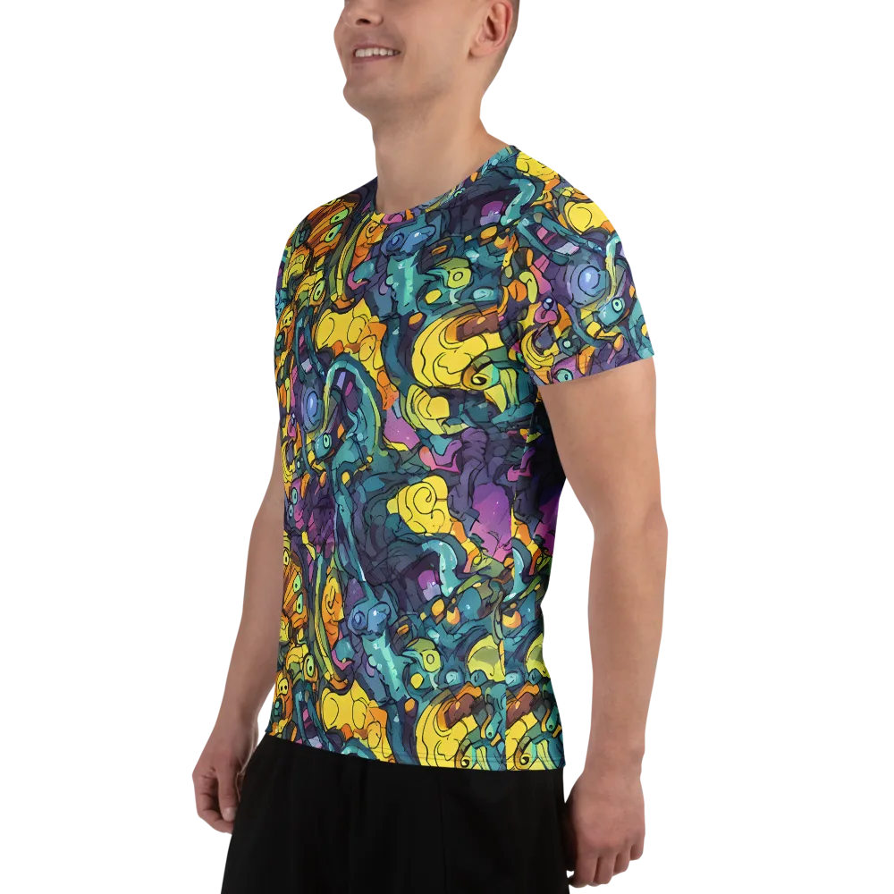 Chromatic Chameleons on Men's Athletic T-Shirt — Left