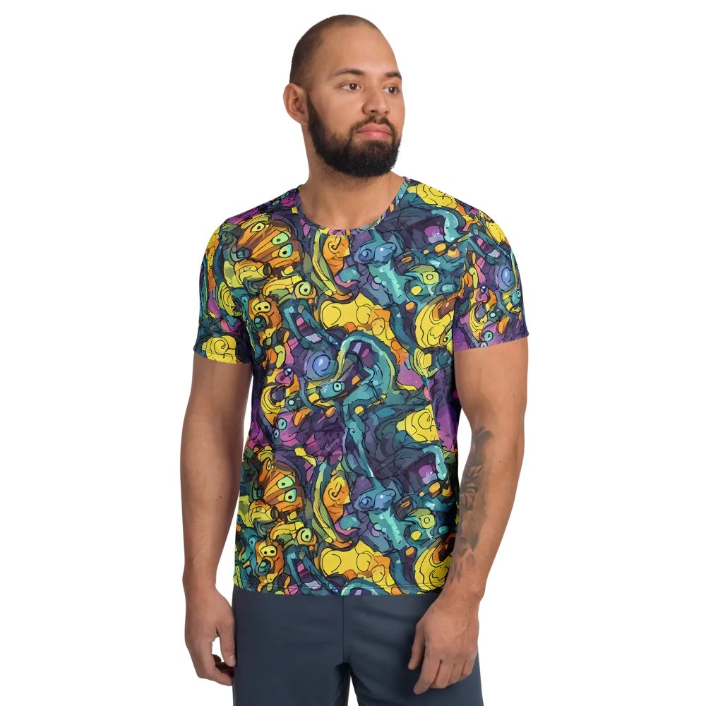 Chromatic Chameleons on Men's Athletic T-Shirt — Front