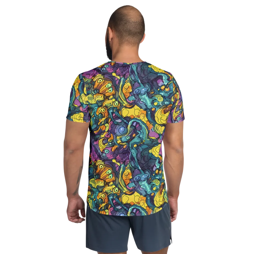 Chromatic Chameleons on Men's Athletic T-Shirt — Back