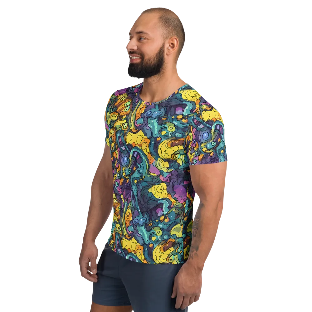 Chromatic Chameleons on Men's Athletic T-Shirt — Left