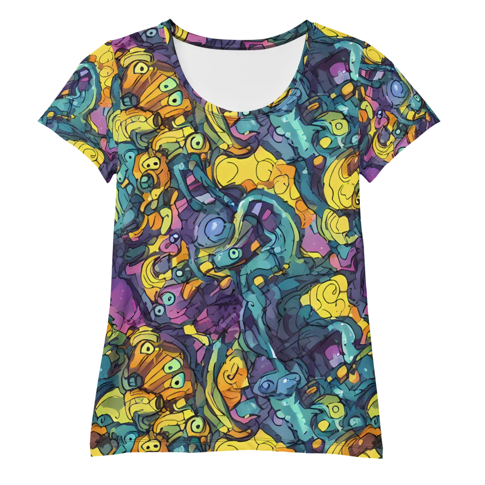 Chromatic Chameleons on Women's Athletic T-Shirt — Front