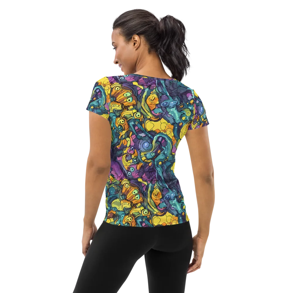 Chromatic Chameleons on Women's Athletic T-Shirt — Back
