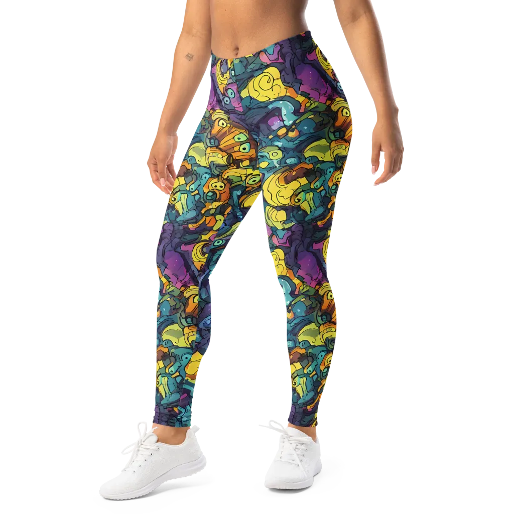 Chromatic Chameleons on Leggings — Left Front