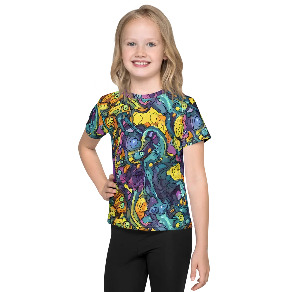 Chromatic Chameleons on Kids Crew Neck T-Shirt — Front