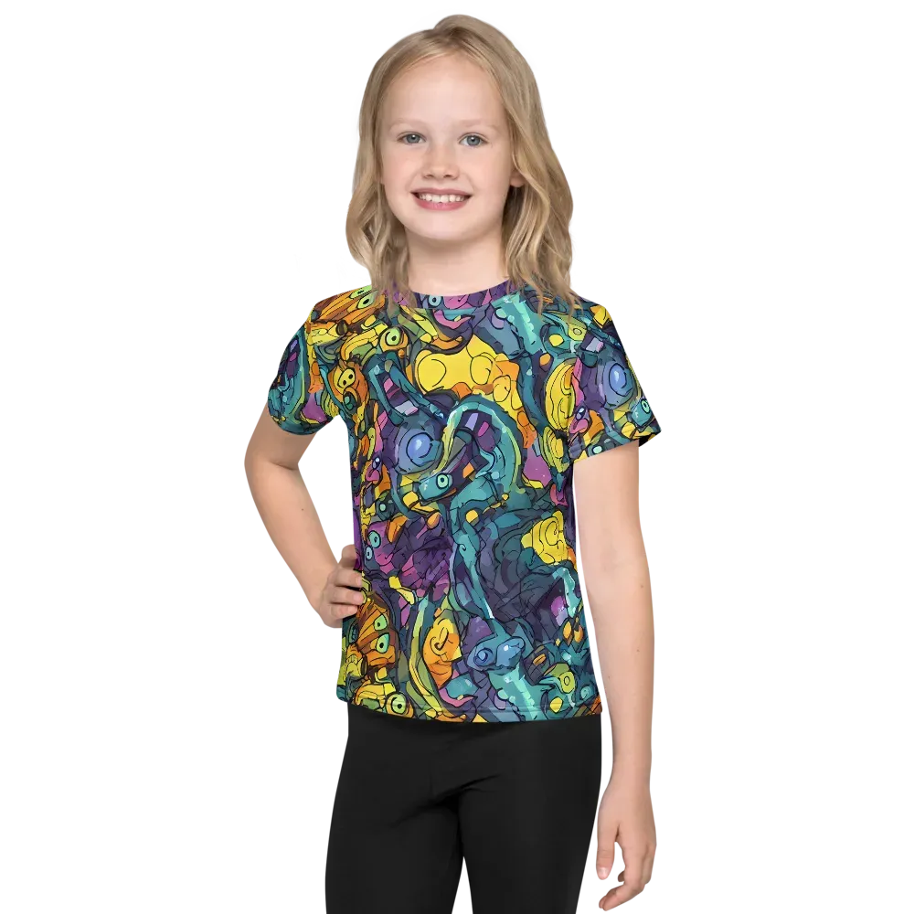 Chromatic Chameleons on Kids Crew Neck T-Shirt — Front