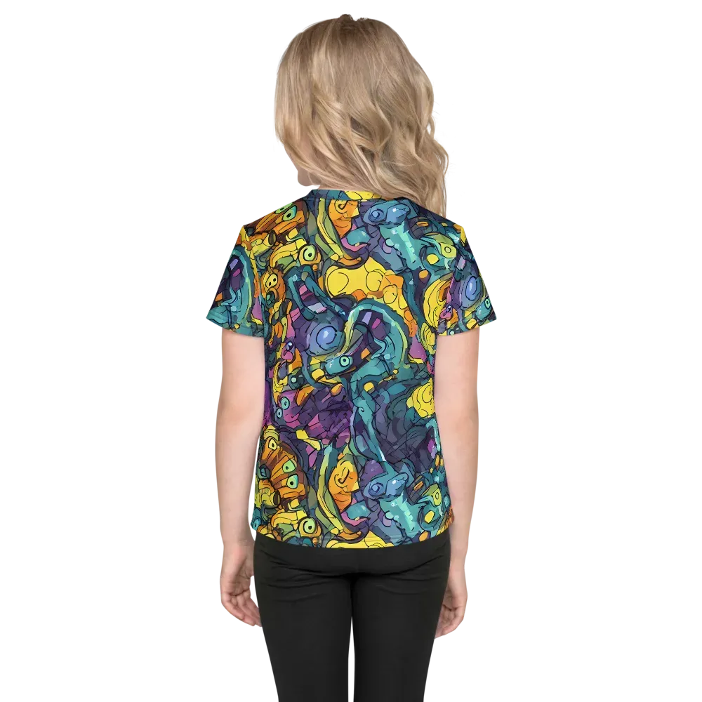 Chromatic Chameleons on Kids Crew Neck T-Shirt — Back