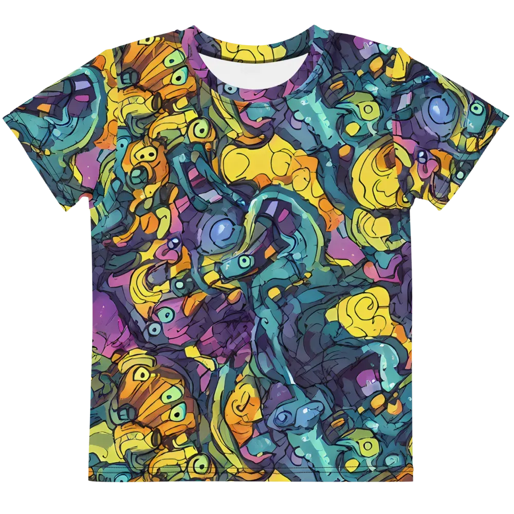 Chromatic Chameleons on Kids Crew Neck T-Shirt — Front