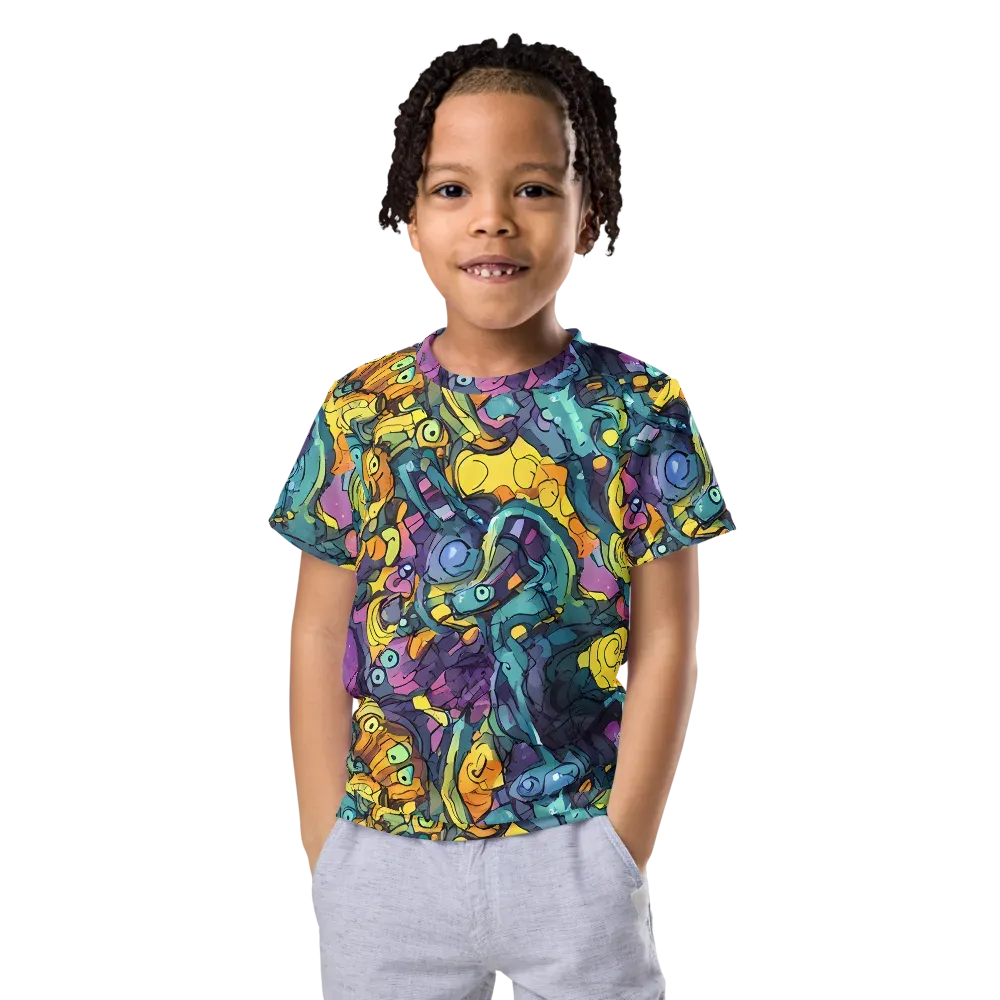 Chromatic Chameleons on Kids Crew Neck T-Shirt — Front