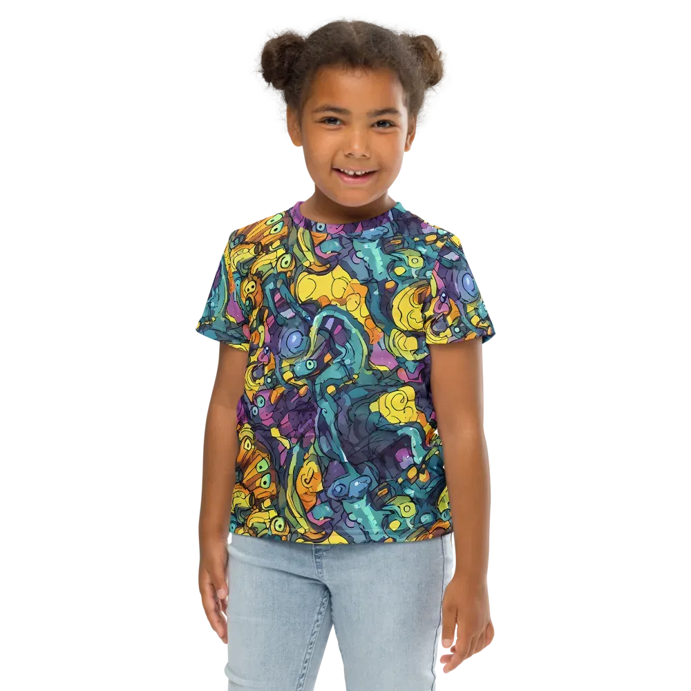 Chromatic Chameleons on Kids Crew Neck T-Shirt — Front