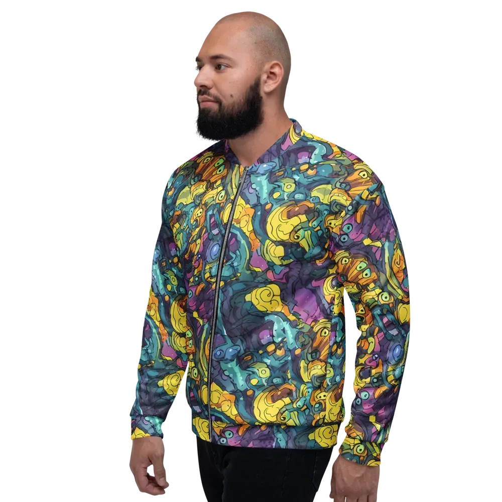 Chromatic Chameleons on Bomber Jacket — Left