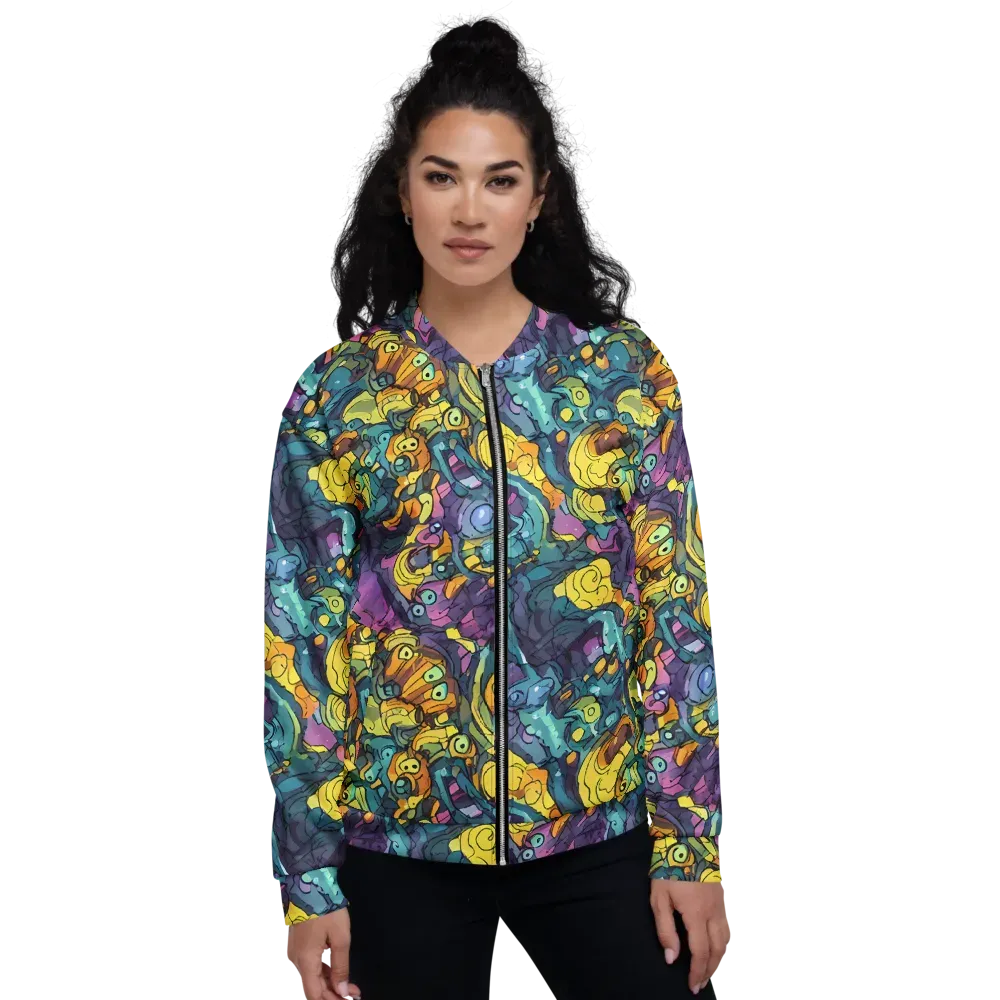 Chromatic Chameleons on Bomber Jacket — Front