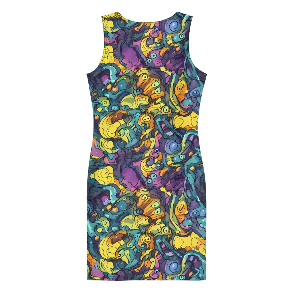 Chromatic Chameleons on Bodycon Dress — Back
