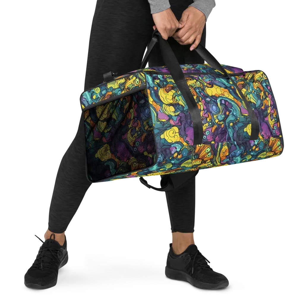 Chromatic Chameleons on Duffle Bag — Right Front