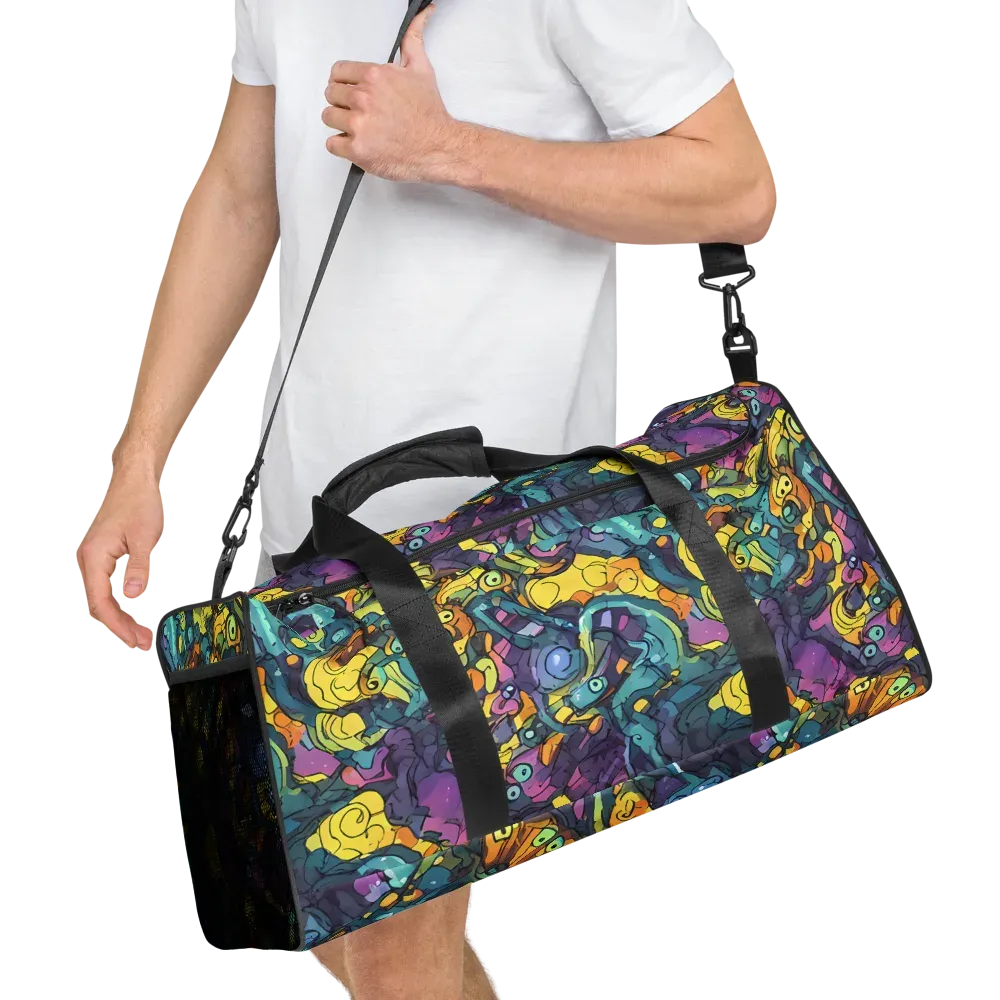 Chromatic Chameleons on Duffle Bag — Right Front