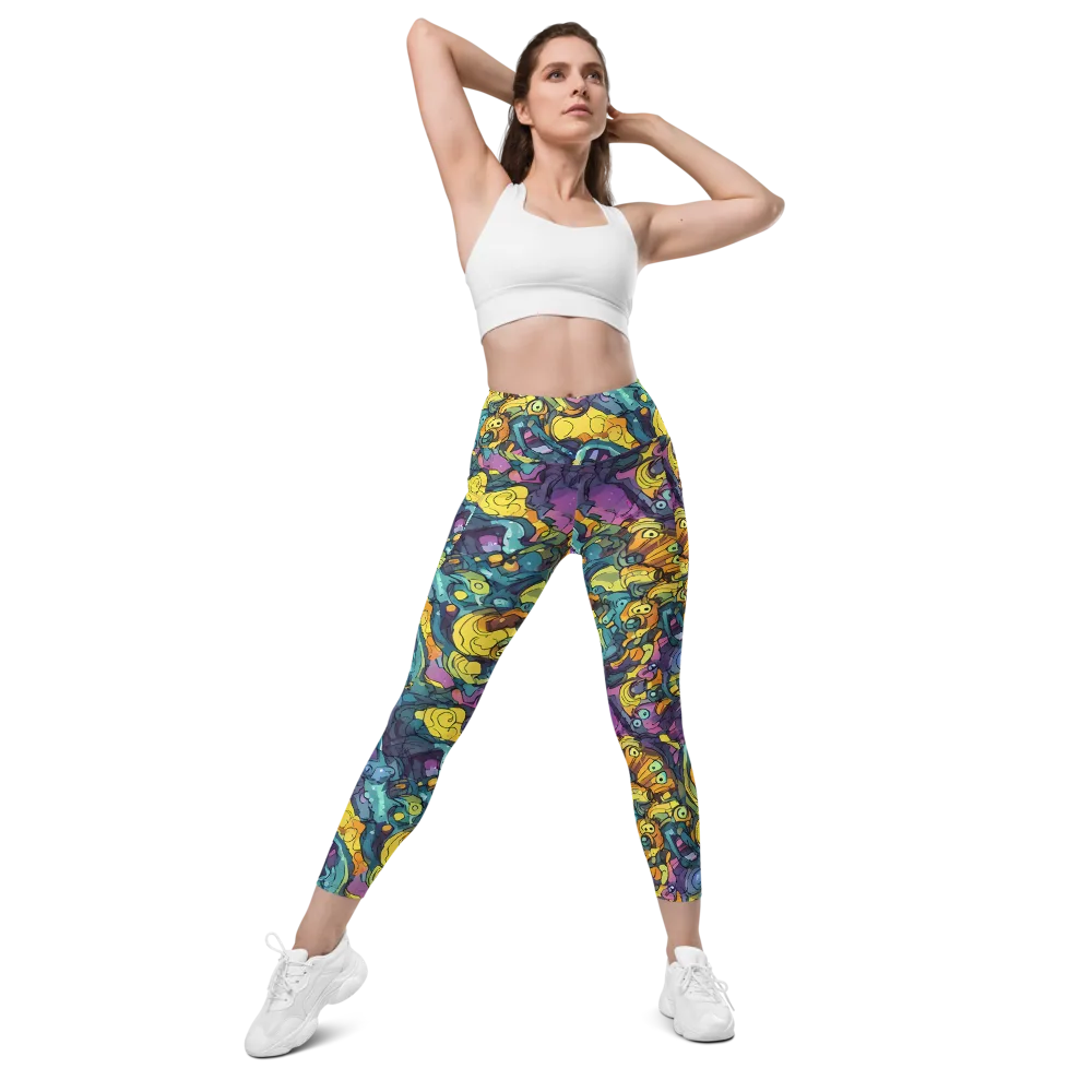 Chromatic Chameleons on Leggings with Pockets — Front