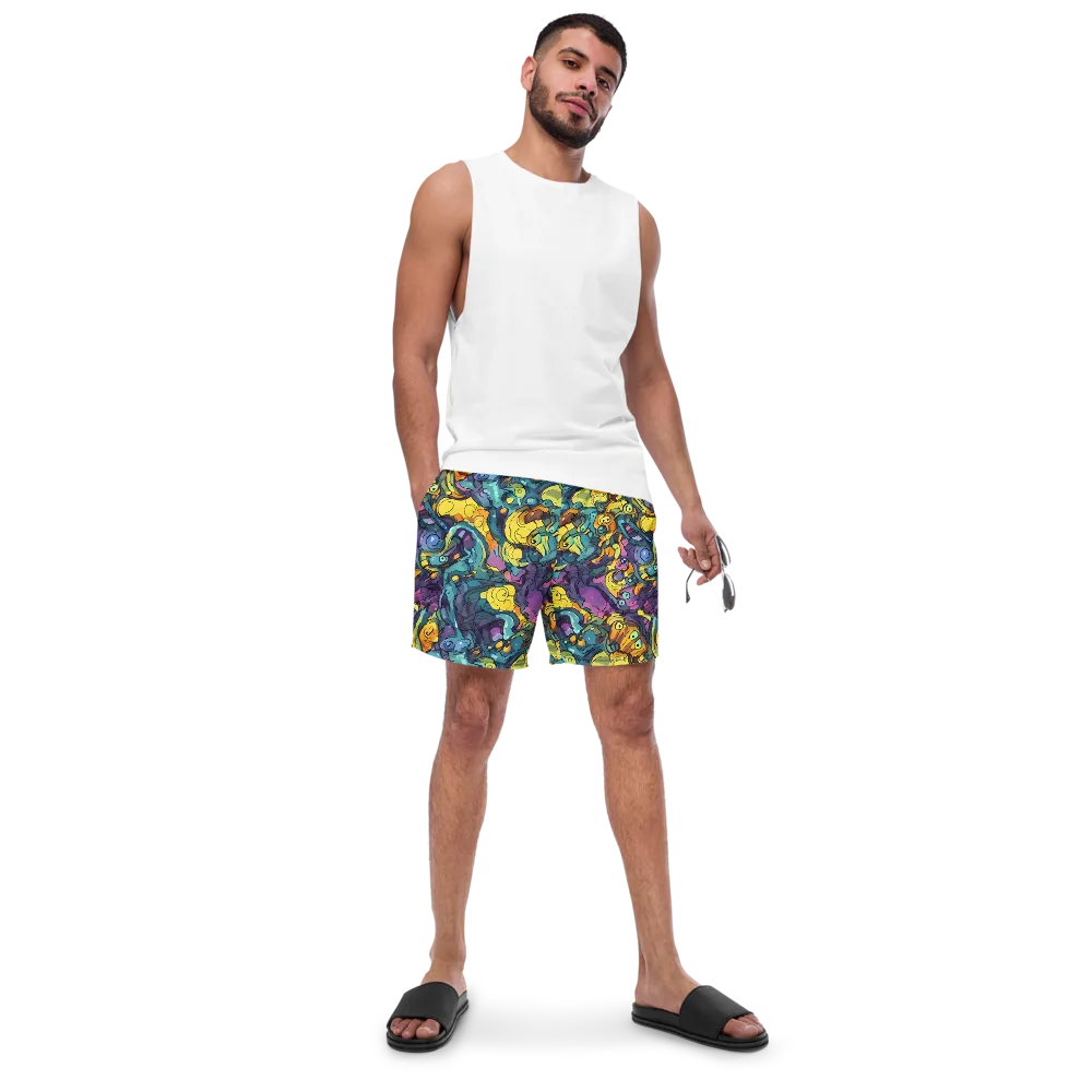 Chromatic Chameleons on Swim Trunks — Front