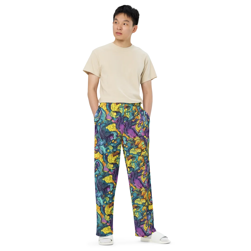Chromatic Chameleons on Wide-Leg Pants — Front