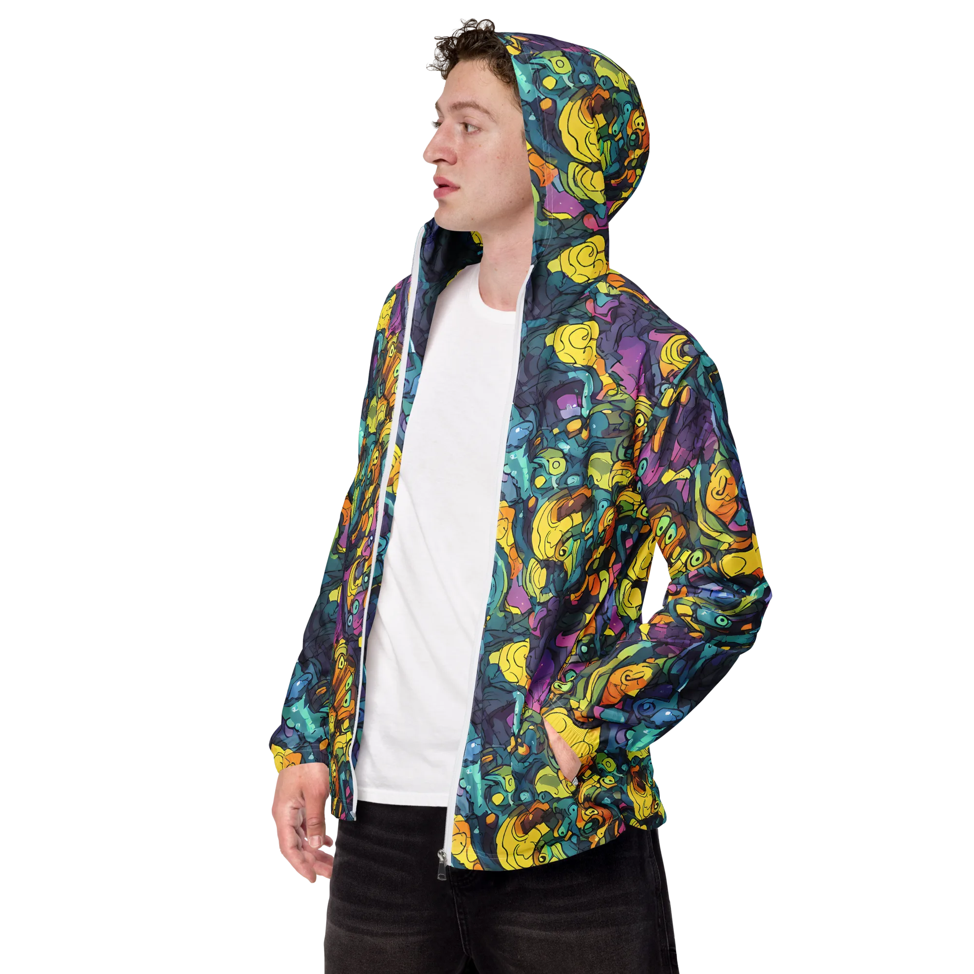 Chromatic Chameleons on Men's Windbreaker — Left Front