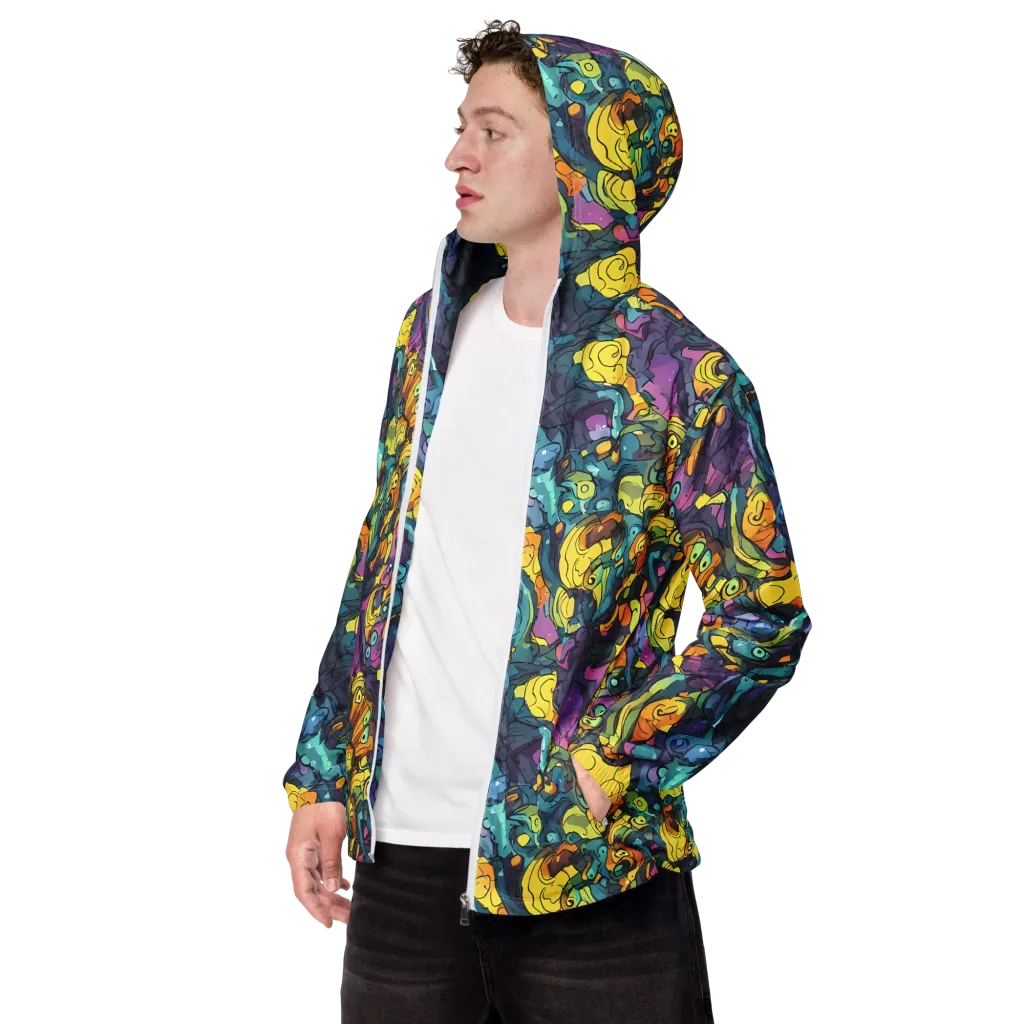 Chromatic Chameleons on Men's Windbreaker — Left Front
