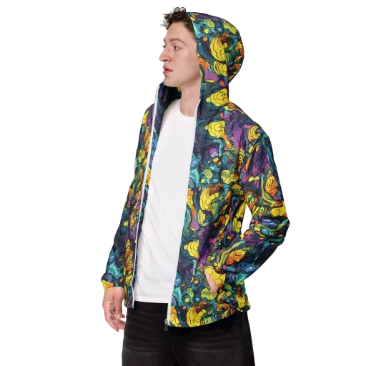 Chromatic Chameleons on a Men's Windbreaker