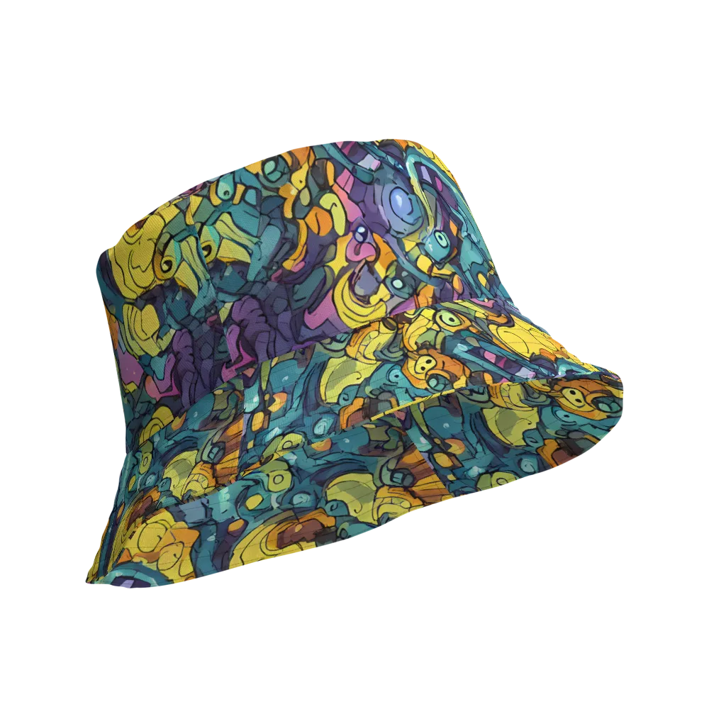 Chromatic Chameleons on Reversible Bucket Hat — Product details Outside