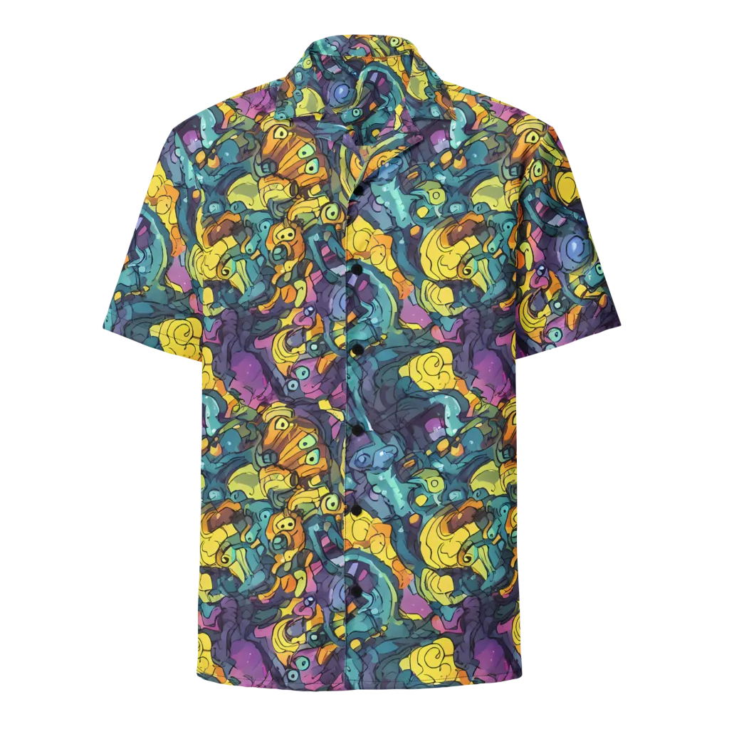 Chromatic Chameleons on Button Shirt — Front