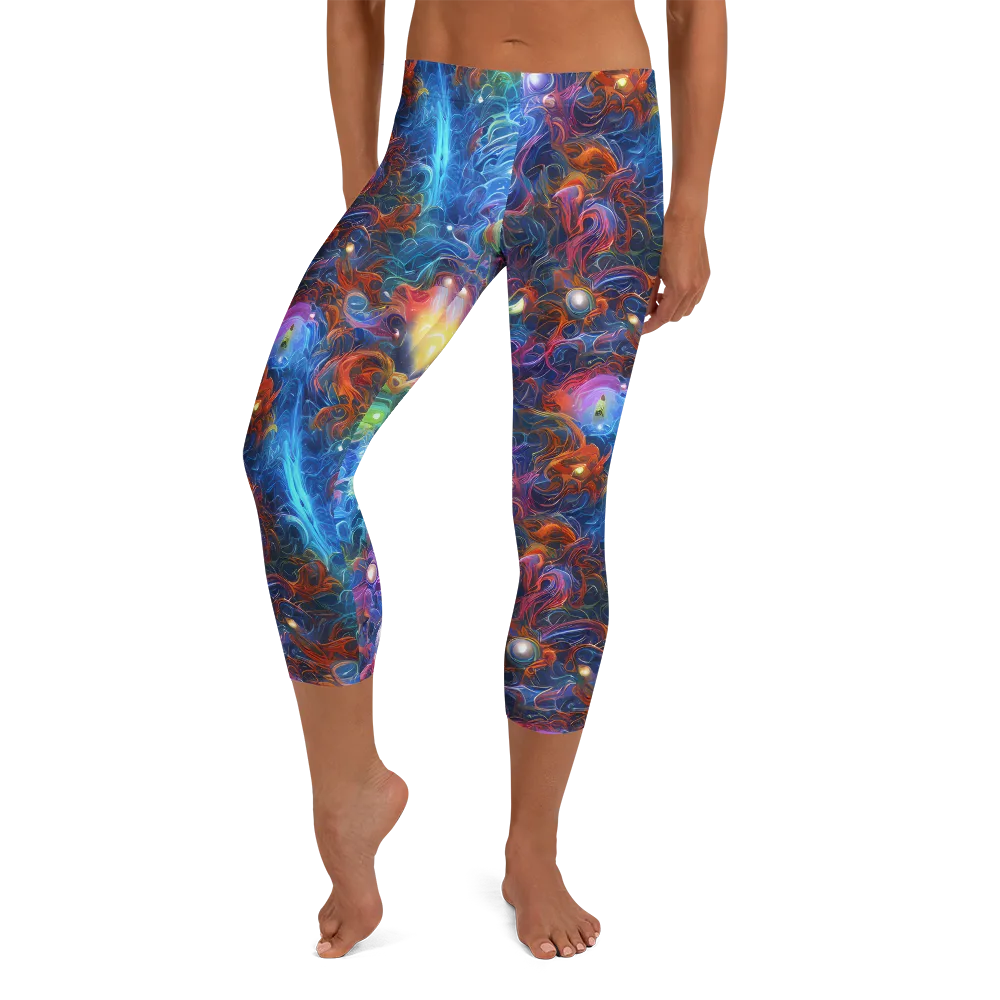 Abyssal Aurora on Capri Leggings — Front