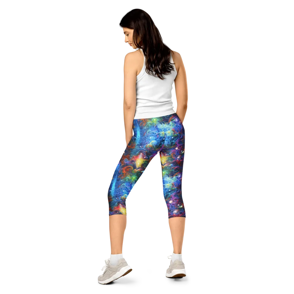 Abyssal Aurora on Capri Leggings — Back