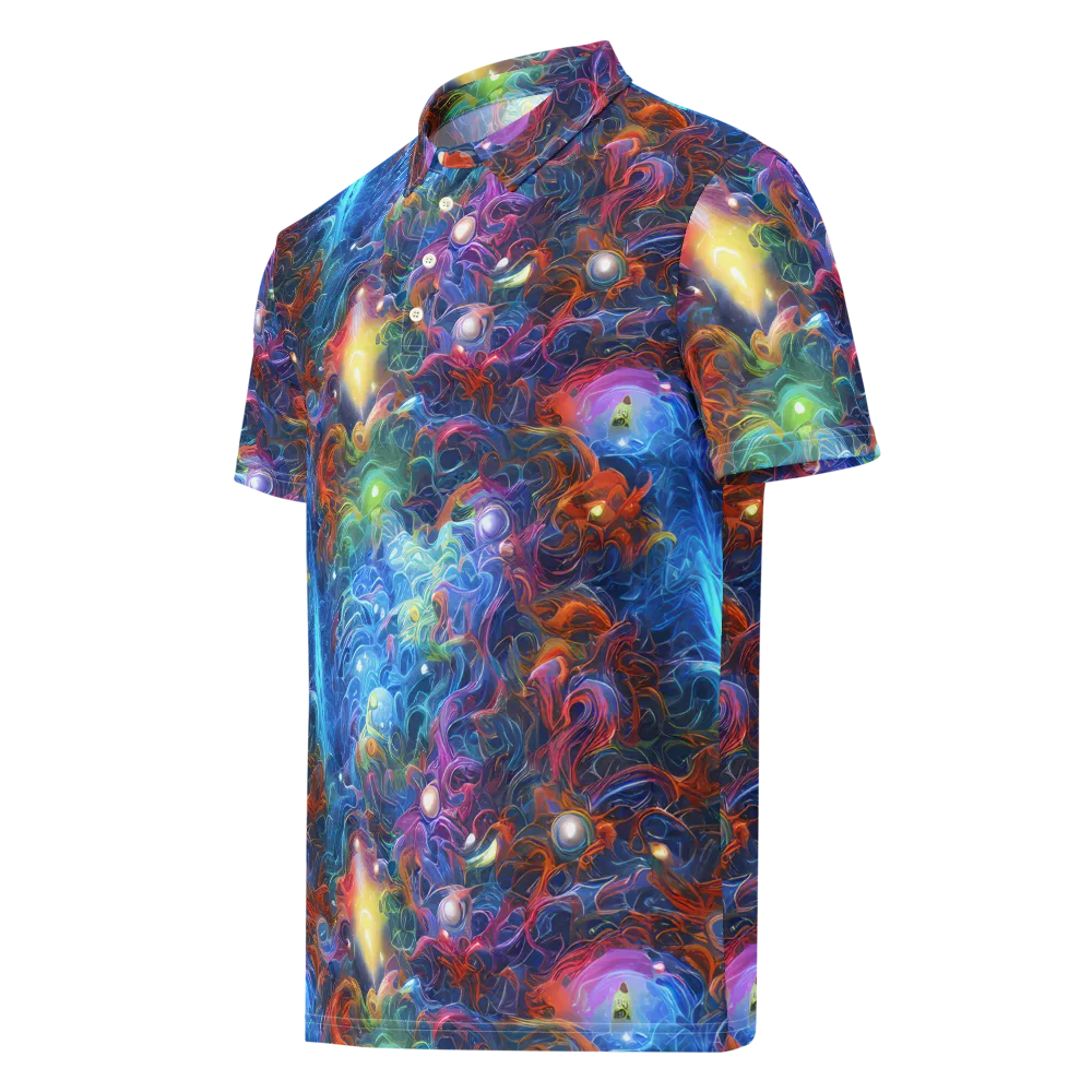 Abyssal Aurora on Men's Slim Fit Polo Shirt — Left Front