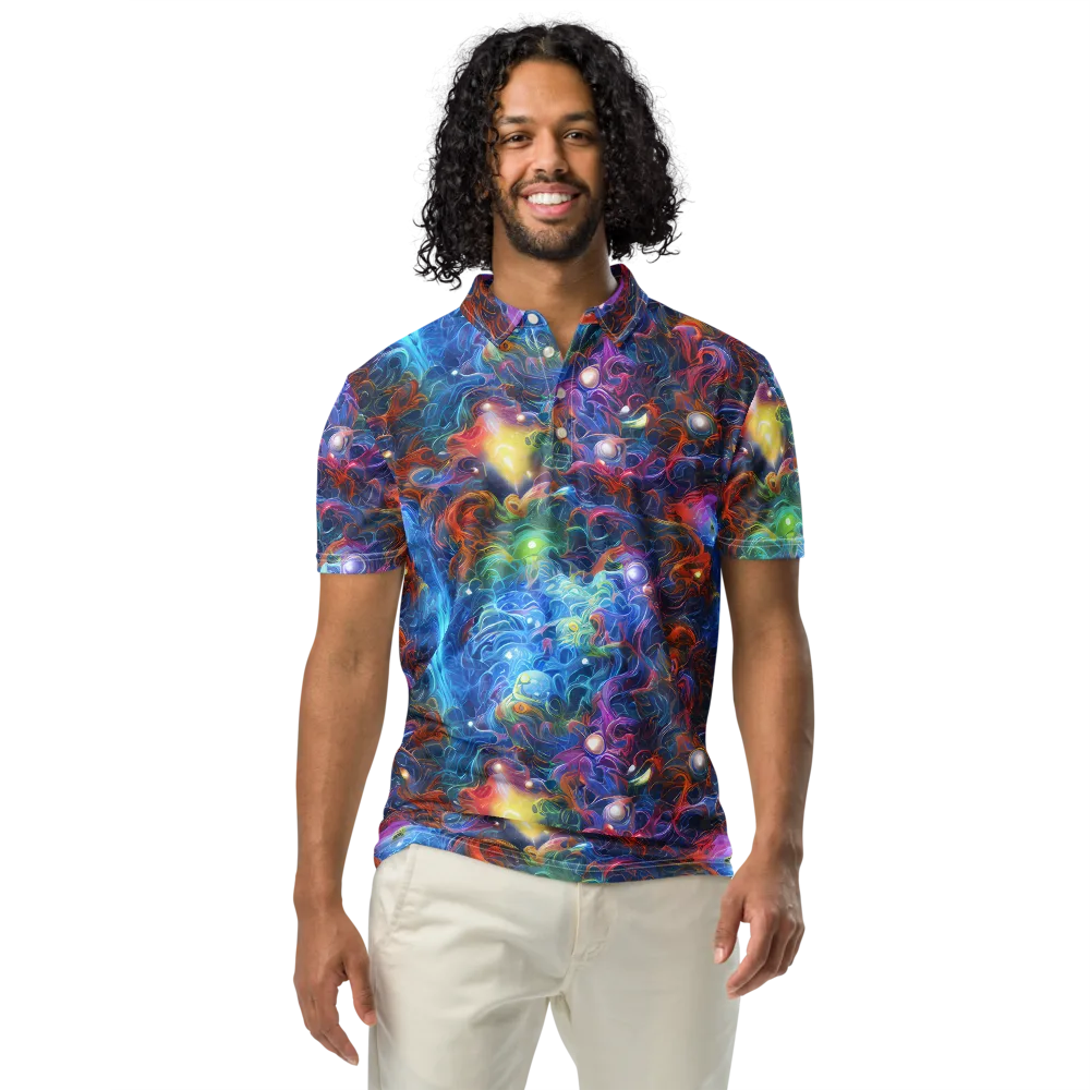 Abyssal Aurora on Men's Slim Fit Polo Shirt — Front