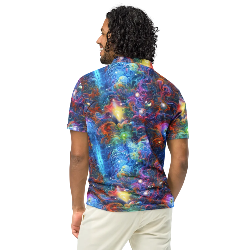Abyssal Aurora on Men's Slim Fit Polo Shirt — Back