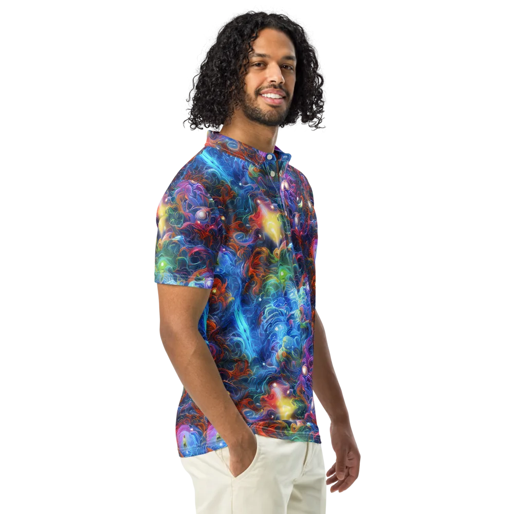 Abyssal Aurora on Men's Slim Fit Polo Shirt — Right Front