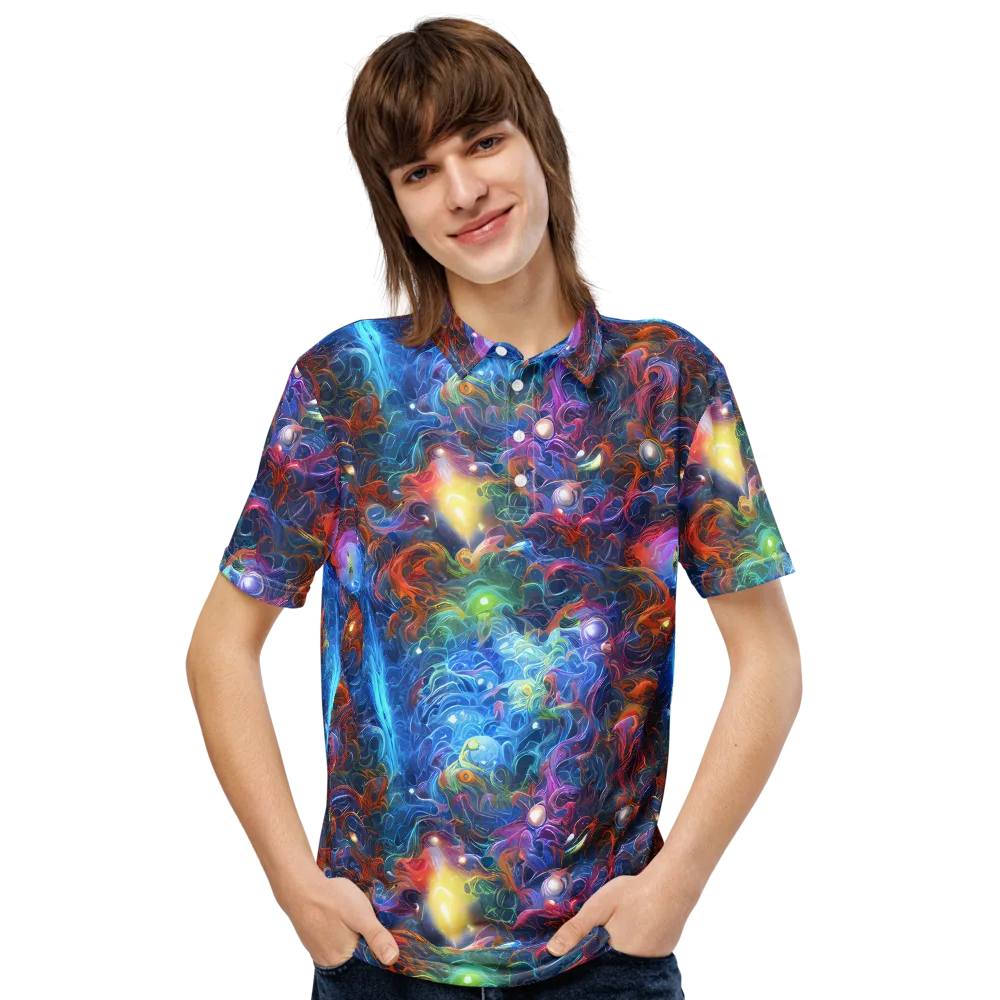 Abyssal Aurora on Men's Slim Fit Polo Shirt — Front
