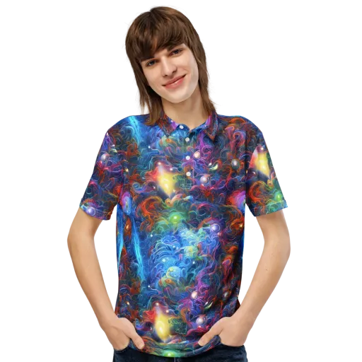 Abyssal Aurora on a Men's Slim Fit Polo Shirt