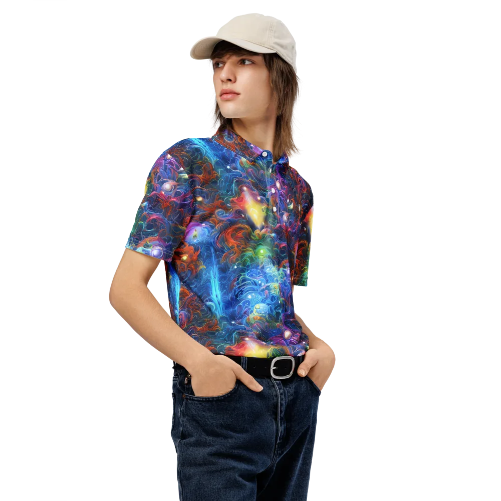 Abyssal Aurora on Men's Slim Fit Polo Shirt — Right Front