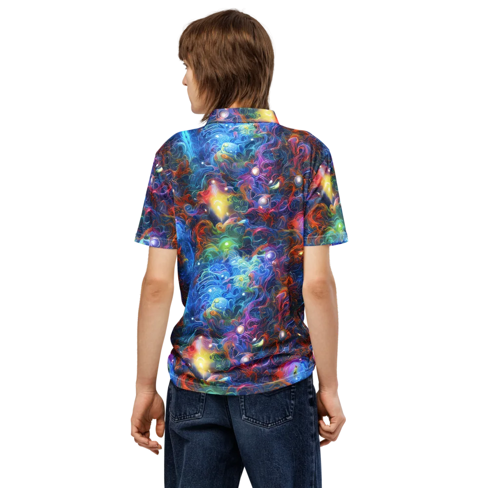 Abyssal Aurora on Men's Slim Fit Polo Shirt — Back