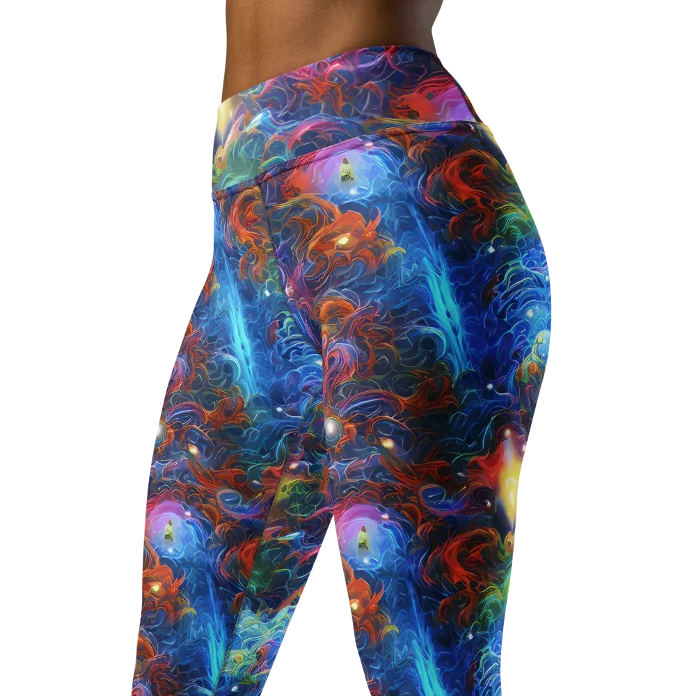 Abyssal Aurora on Yoga Leggings — Left Front