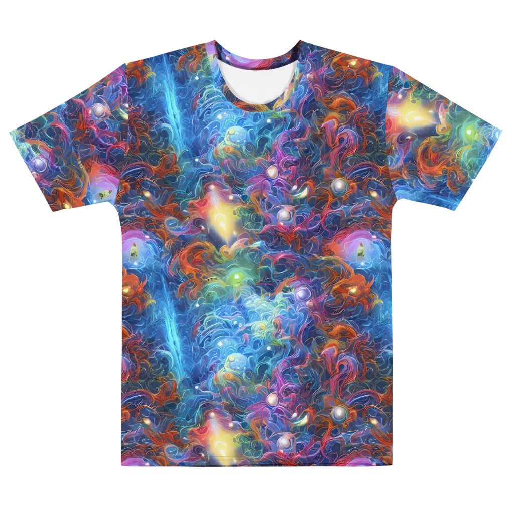 Abyssal Aurora on Men's Cotton Crew Neck T-Shirt — Front