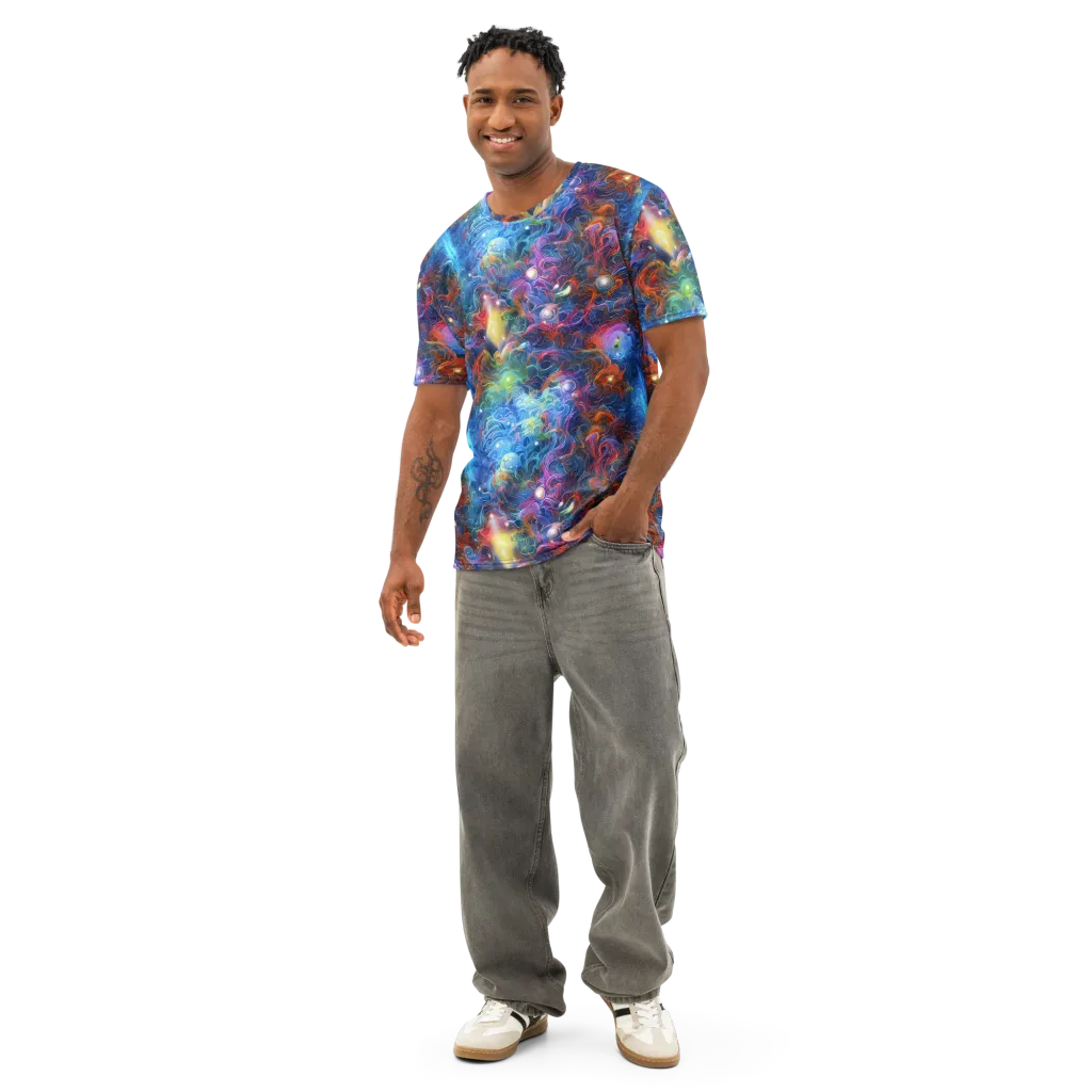 Abyssal Aurora on Men's Cotton Crew Neck T-Shirt — Front