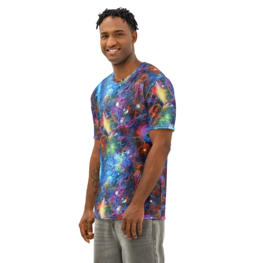 Abyssal Aurora on a Men's Cotton Crew Neck T-Shirt