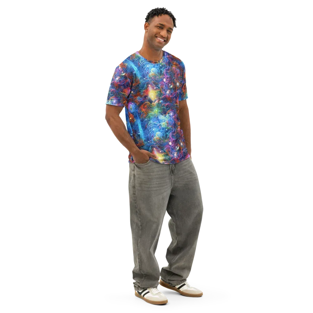 Abyssal Aurora on Men's Cotton Crew Neck T-Shirt — Right Front