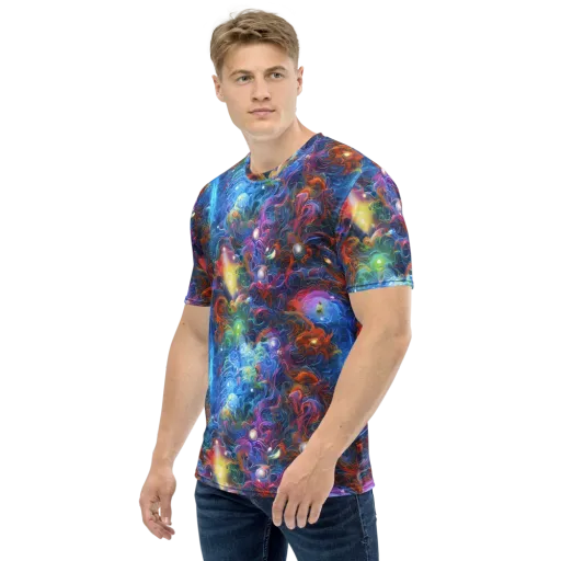Abyssal Aurora on a Men's Crew Neck T-Shirt