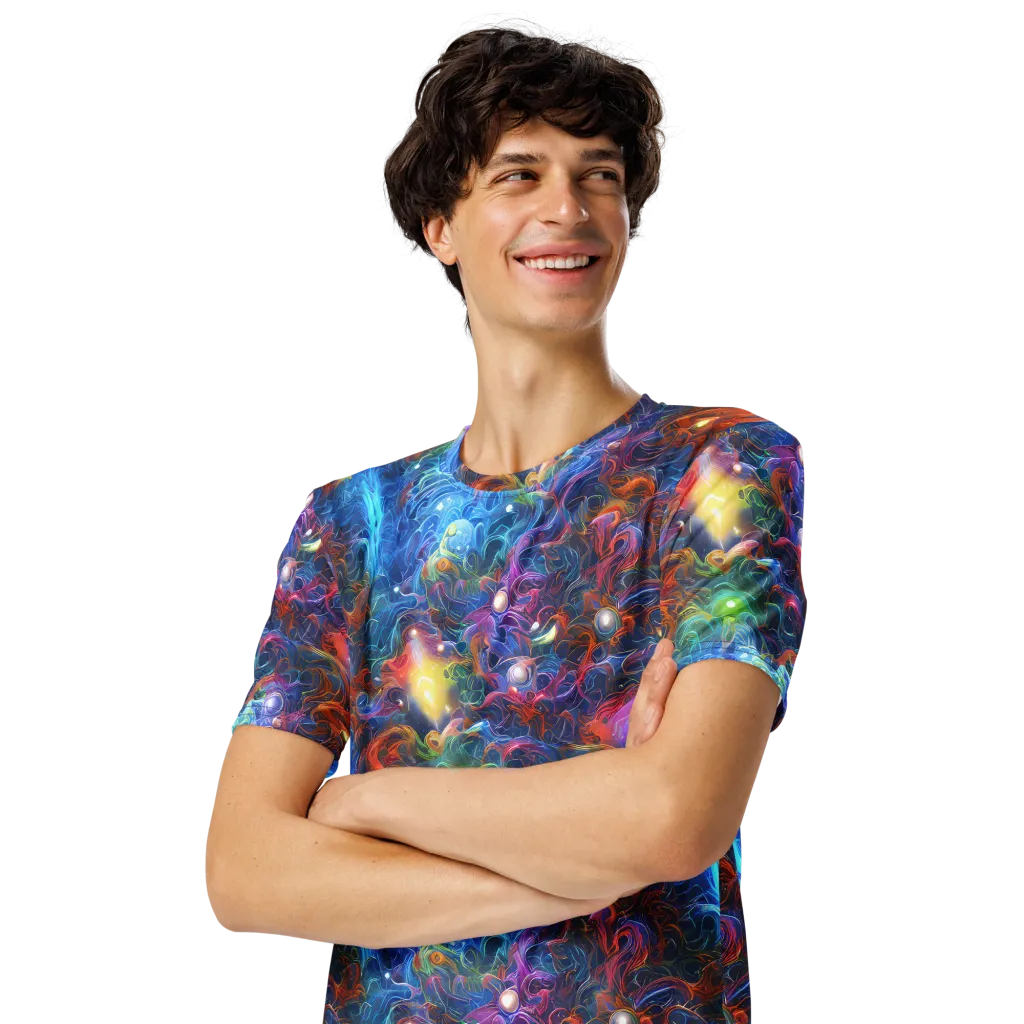 Abyssal Aurora on Men's Crew Neck T-Shirt — Left Front