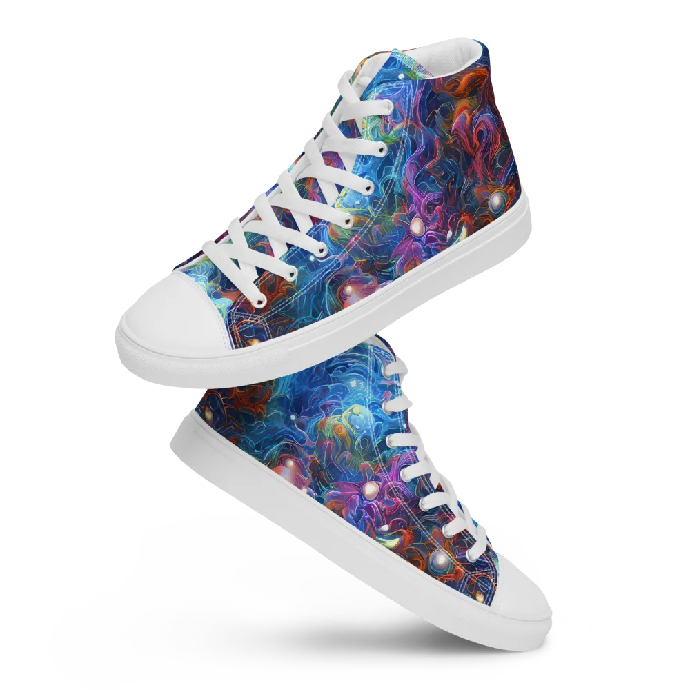 Abyssal Aurora on Women's High Top Canvas Shoes — Front