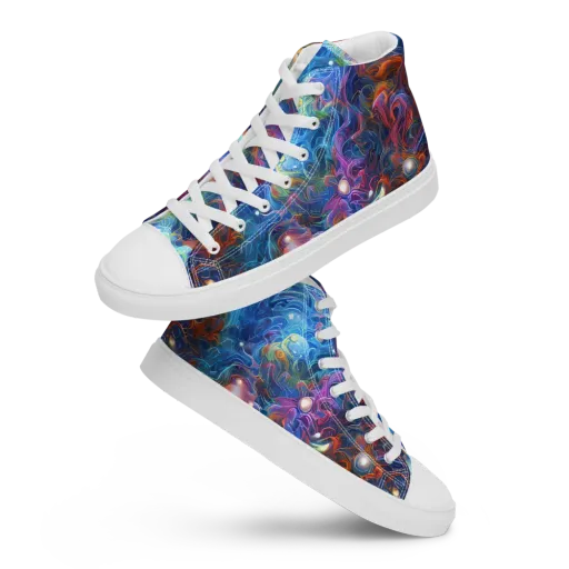 Abyssal Aurora on a Women's High Top Canvas Shoes