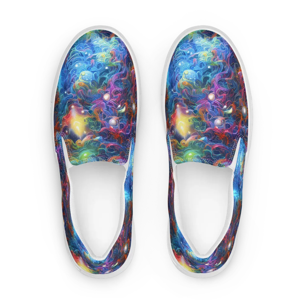 Abyssal Aurora on Men's Slip-On Canvas Shoes — Front