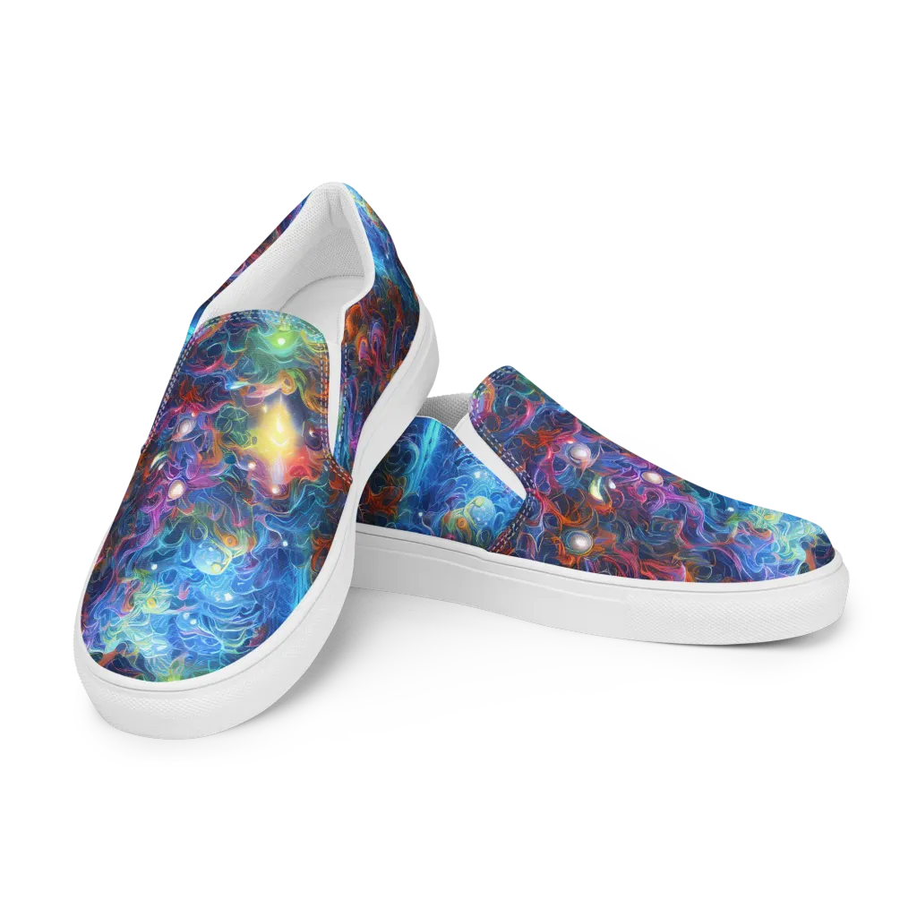 Abyssal Aurora on Men's Slip-On Canvas Shoes — Left Front