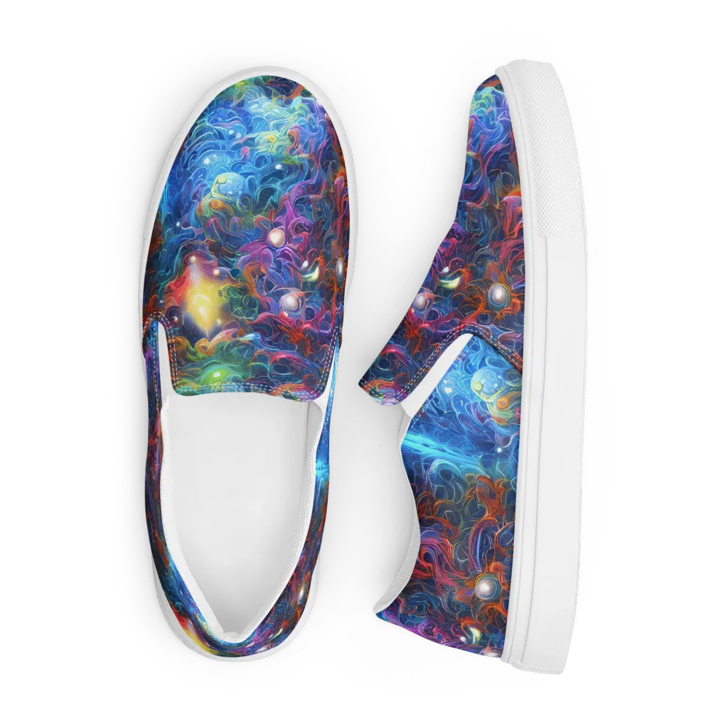 Abyssal Aurora on Men's Slip-On Canvas Shoes — Front