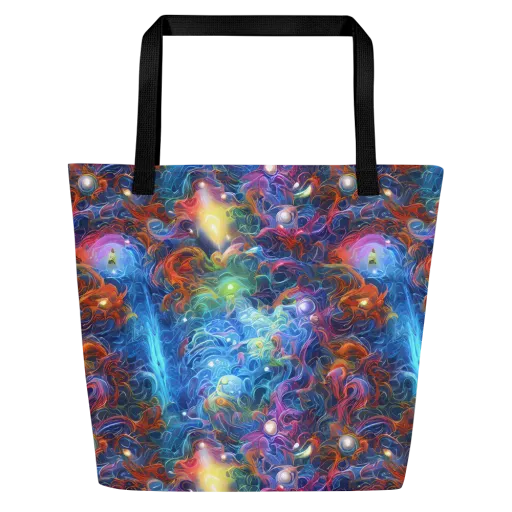 Abyssal Aurora on a Large Tote Bag W/ Pocket