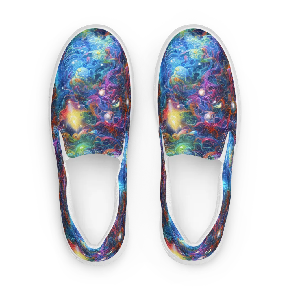 Abyssal Aurora on Women's Slip-On Canvas Shoes — Front